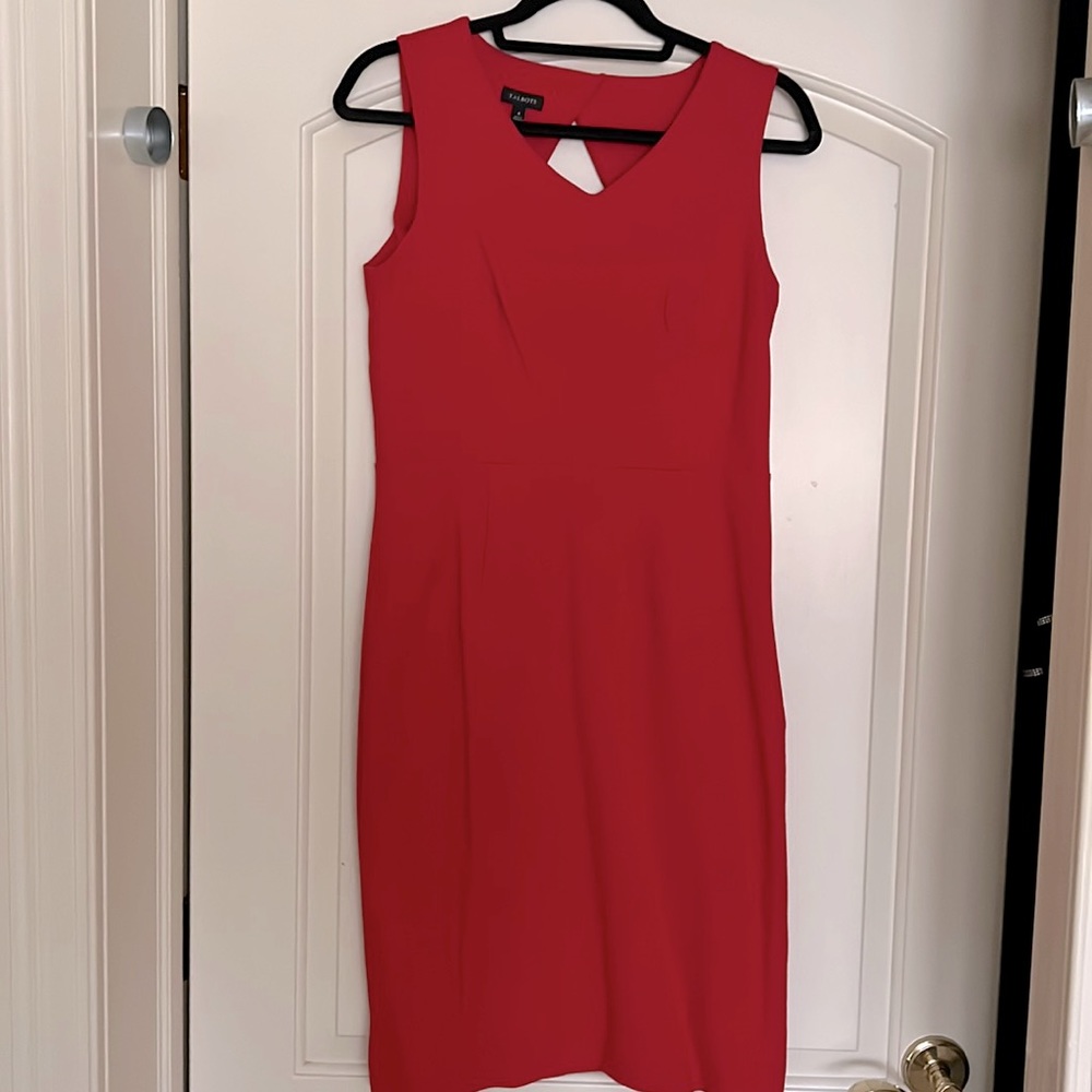 Talbots sleeveless red dress